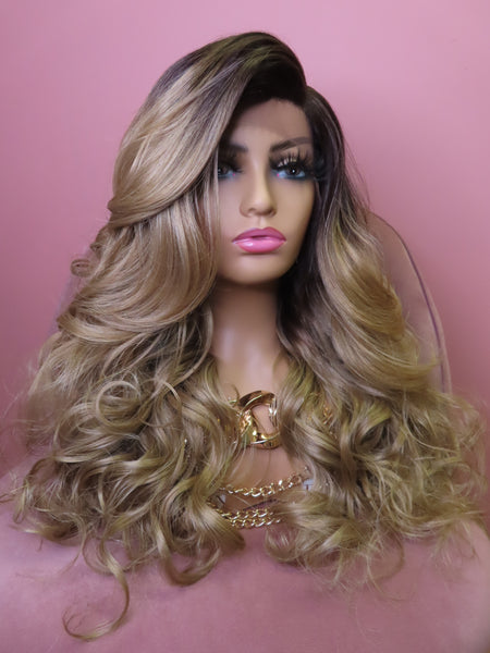 Synthetic Lace Front| Heat Resistant 6 INCH Deep Side-Part| Helena-Glueless Wig
